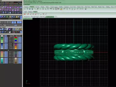 Twisted Harmony gold ring 3D print model