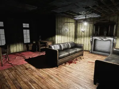 HQ Modular Interior Mansion Low-poly 3D model