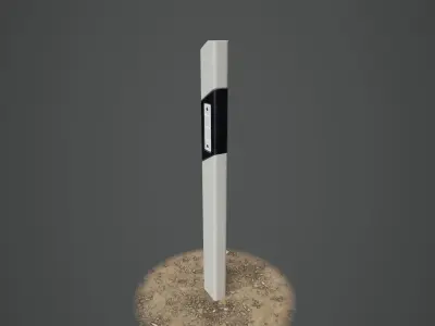 Road Reflector Post 01 Low-poly 3D model