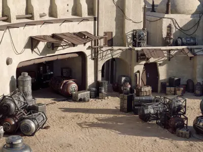 Star Wars Crates and Barrels 33 Variants - 3D Asset Kit PBR Low-poly 3D model