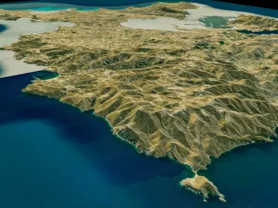 Lemnos Island 3d model terrain Low-poly 3D model