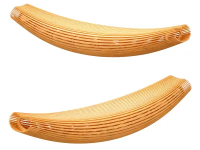 Wooden slatted beach rocking bench 3D model