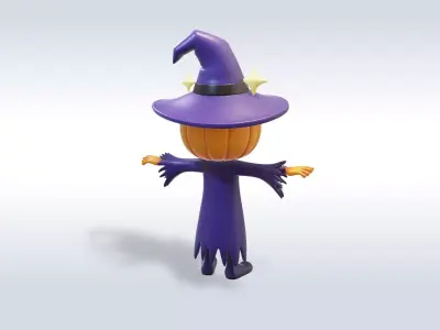 Cheerful Pumpkin Boy Halloween Character 3D model purchase