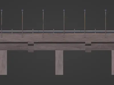 Modular Highway 001 Low-poly 3D model