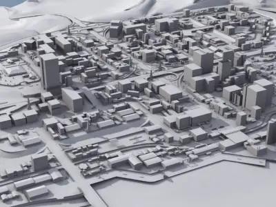 Game City Island Low-poly 3D model