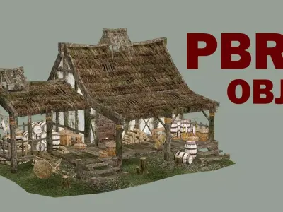 Medieval Small House By Dante 3D Model Low-poly 3D model