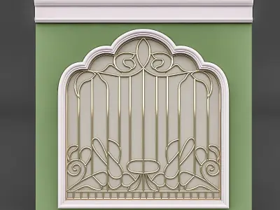 Classical Window and Door Low-poly 3D model