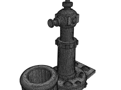 Rusty Mossy Urban Utility Model Low-poly 3D model