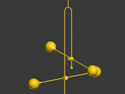 XYZ Chandelier Unique Minimalist Pendant Lamp  3D model