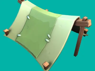 Stylized tent Low-poly 3D model