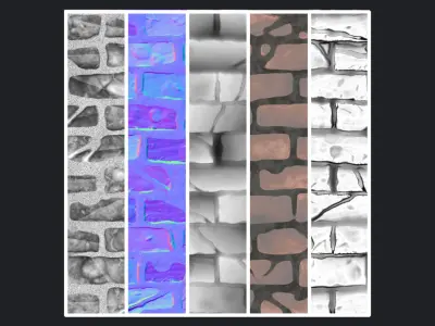 Stylized Brick Wall Material 04 Texture