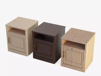 Bedside Table Low-poly 3D model