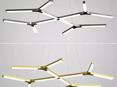 Quad Y LED Chandelier by Sonneman 3D model