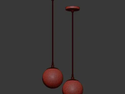 Modo Mono Pendant Brass and Clear Glass 3D model