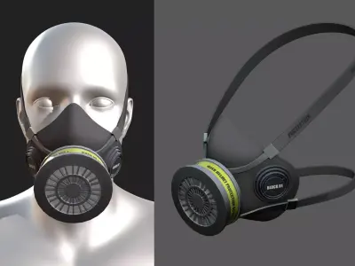 Gas mask helmet 3d model military combat fantasy futuristic  Low-poly 3D model