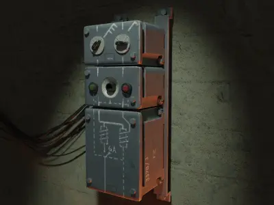 The electrical box - Game ready Low-poly 3D model