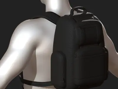 Backpack bag baggage Color 3d low poly Low-poly  3D model