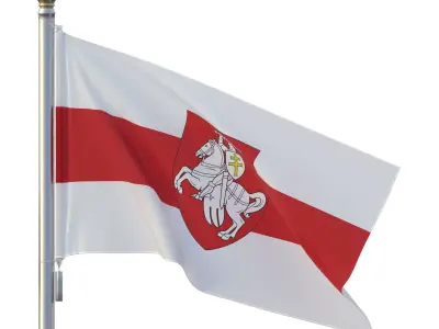 Flagpole Belarus Free 3D model