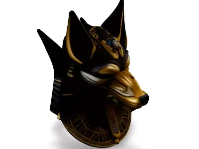 Stylized Anubis Head Wall Decor Low-poly 3D model