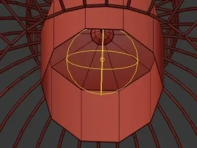 Untitled apollo pendant light in gold 3D model