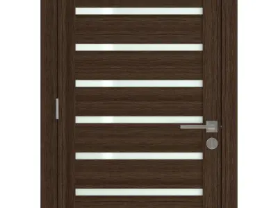 Door-081 modern front door with slats 3D model