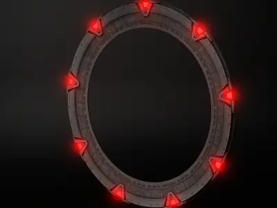 The Gate circle with lights Low-poly 3D model