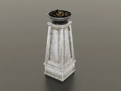 Fire column Low-poly 3D model