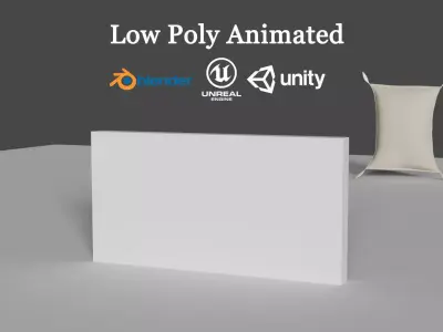 Animated Pillow Cushion for Physics Simulation Low-poly 3D model