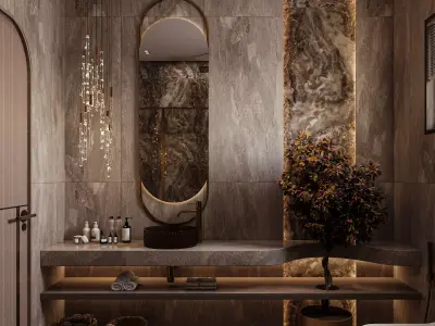 Luxury Modern Bathroom Interior Scene  3ds Max Corona Render  3D model