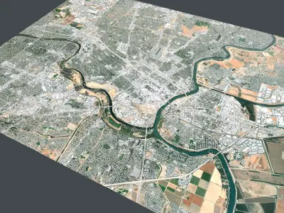 Cityscape Sacramento California USA 3D model