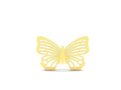 butterfly Pendant 3DM STL OBJ FBX Render Details 3D print model purchase