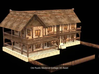 Game-Ready Low Poly Medieval House Bundle Realistic Textures 3D Model Pack