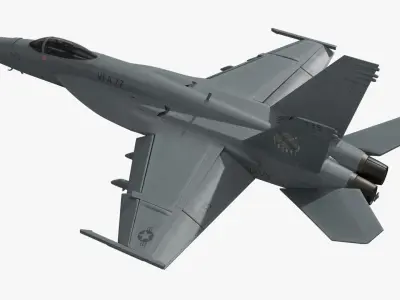  FA-18E Super Hornet Fighter Jet Rigged for Maya 