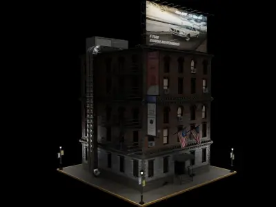 Modular Building Apartment Low-poly 3D model