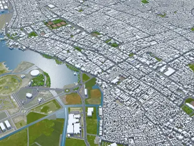Makassar City South Sulawesi Indonesia 35km Low-poly 3D model