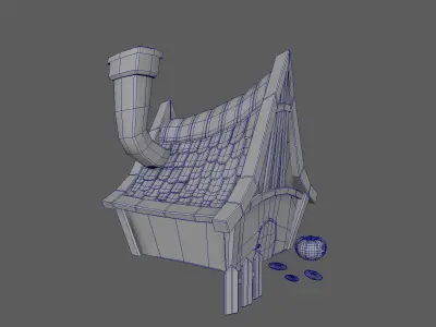 Low Poly Witch House Exterior Low-poly 3D model