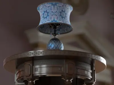 Lampshade-GL01-Blue Low-poly 3D model