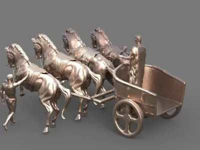Chariot horse Delphi Sculpture 3D model