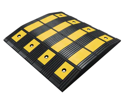 Speed bump with sign 3D model