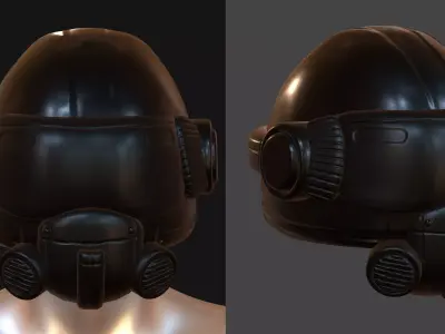 Helmet scifi military combat soldier armor scifi  Low-poly 3D model