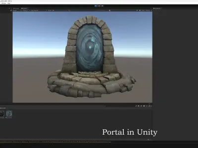 Medieval Portal Teleport Video Animation for Unreal and Unity  Low-poly 3D model