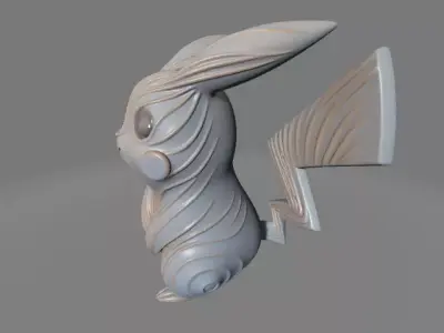 Elegant Swirl Pikachu Sculpture 3D print model