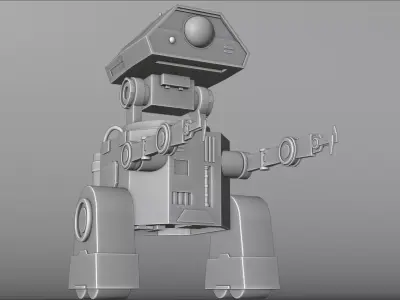 Sci-Fi Game Robot Low-poly 3D model