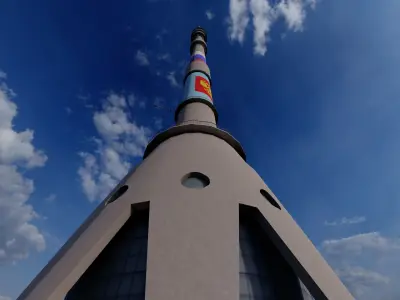Ostankino TV Tower in Moscow 540 metres 3D model