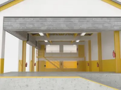 Industrial factory loading bay area 3D model