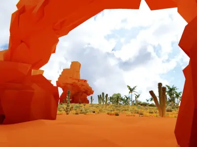 Low Poly Nature Desert Pack Low-poly 3D model