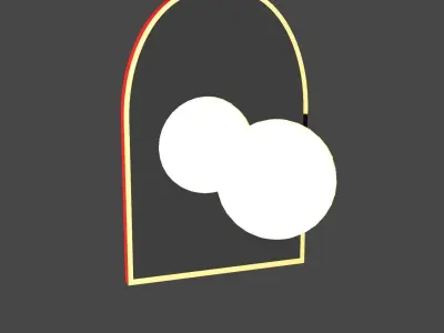 GLASS door with two balls in it 3D print model