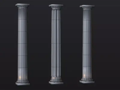 Classical Column Scenery Collection Low-poly 3D model