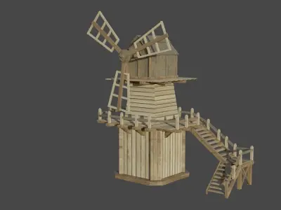 Windmill 3d model Low-poly 3D model