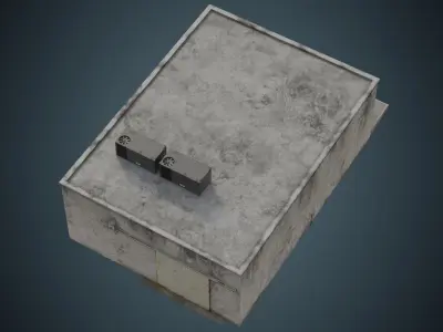 Industrial Building 2B Low-poly 3D model